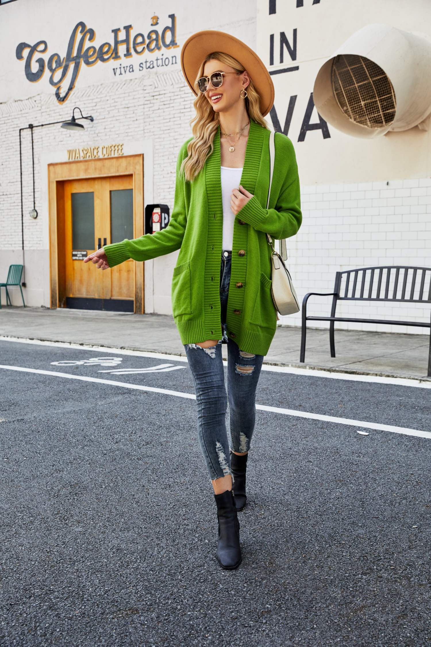 Ribbed Trim Dropped Shoulder Pocketed Cardigan  Coats & Jackets- Doll Fits