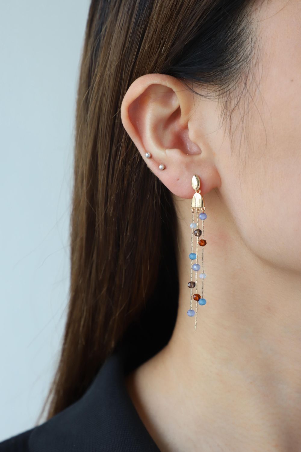 Beaded Long Chain Earrings  Earrings- Doll Fits