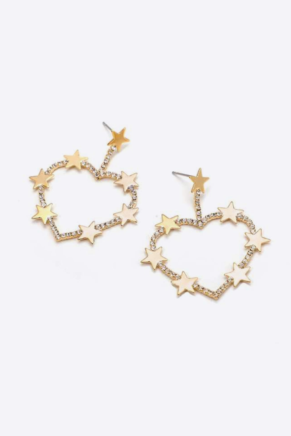 Star Zircon Heart-Shaped Earrings  Earrings- Doll Fits