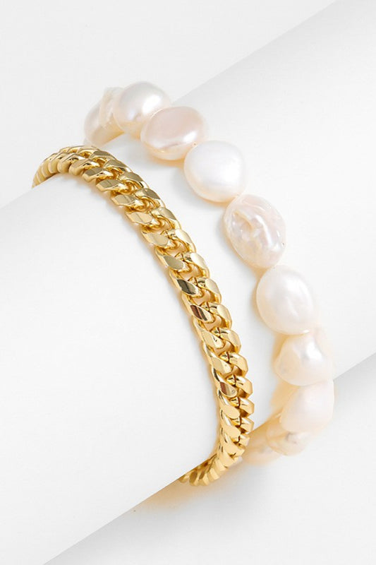 Two-Tone Double-Layered Bracelet  Bracelets- Doll Fits