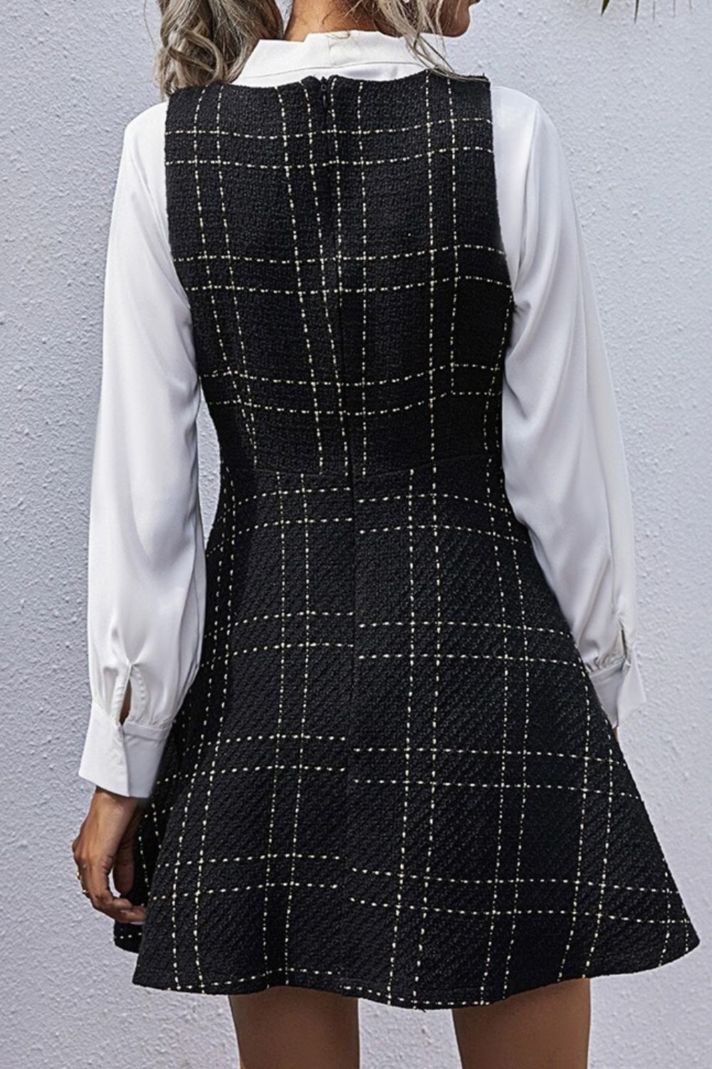 Printed V-Neck Sleeveless Dress with Pocket  Dresses- Doll Fits