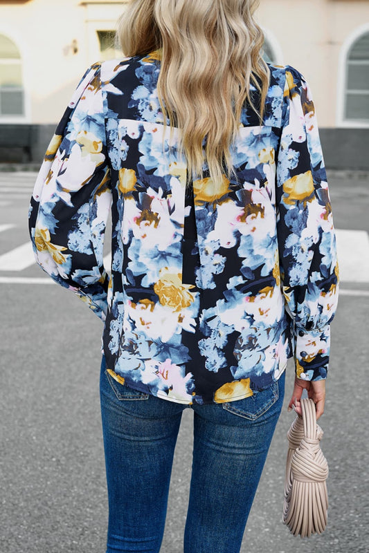 Printed Lantern Sleeve Shirt  - Doll Fits