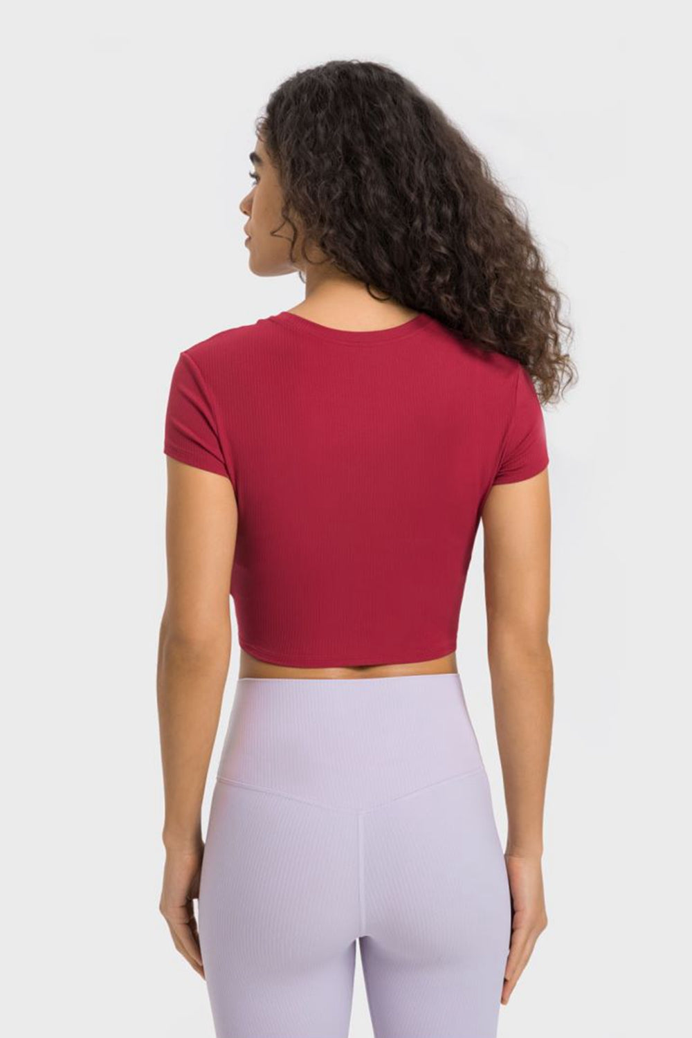 Round Neck Short Sleeve Cropped Sports T-Shirt  Activewear- Doll Fits