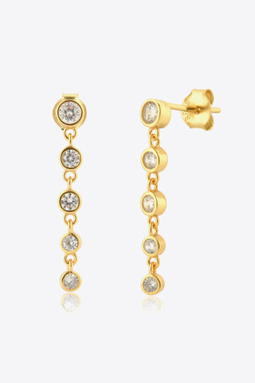 Inlaid Zircon 925 Sterling Silver Earrings  Earrings- Doll Fits