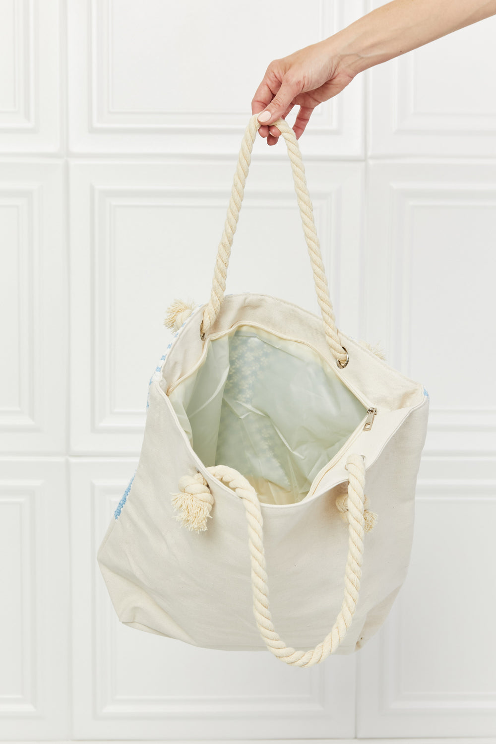 Justin Taylor Picnic Date Tassle Tote Bag  Handbags- Doll Fits