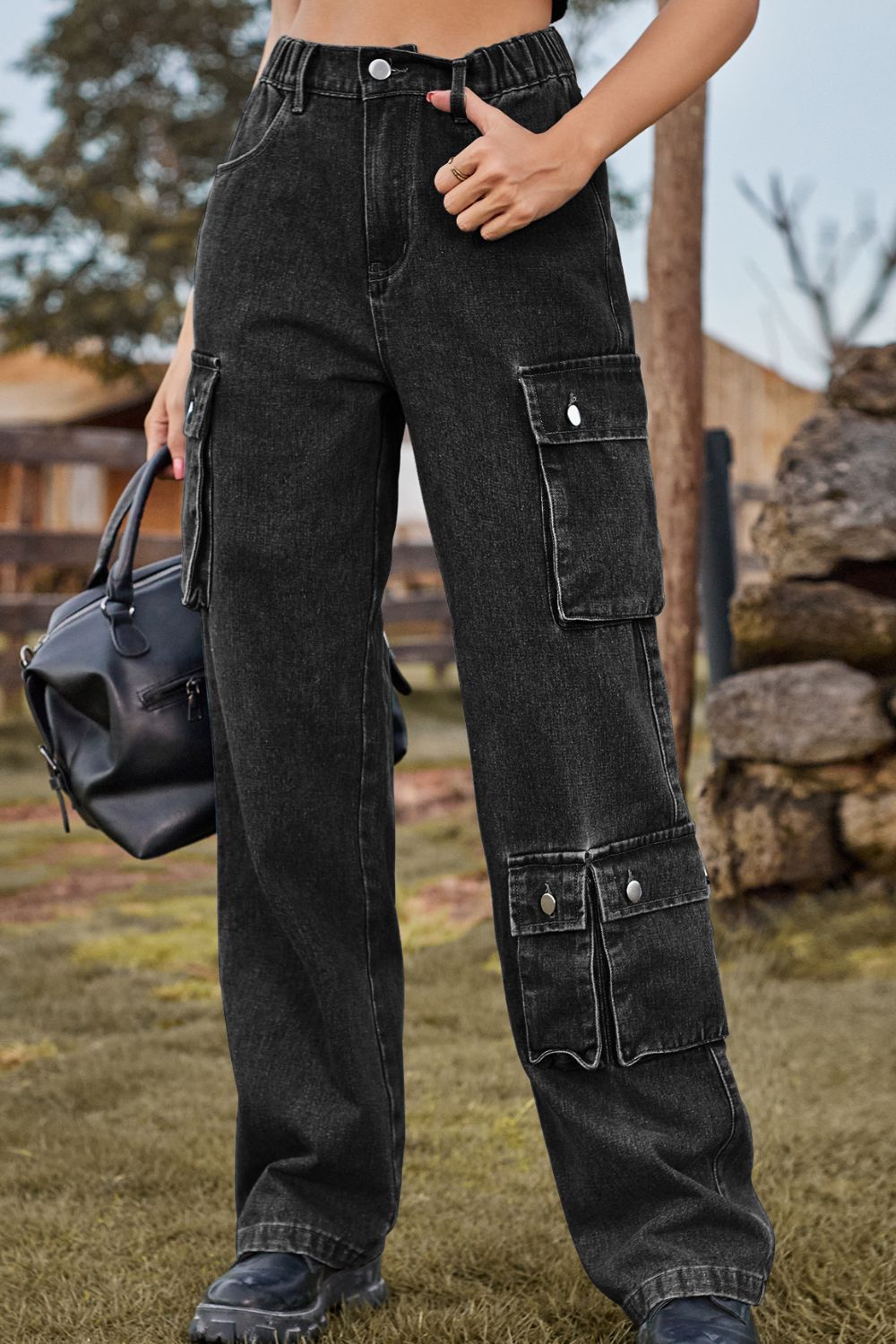 Loose Fit Long Jeans with Pockets  - Doll Fits