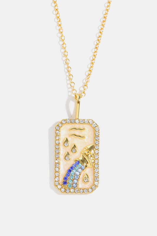 Rhinestone Constellation Pendant Copper Necklace  Necklaces- Doll Fits