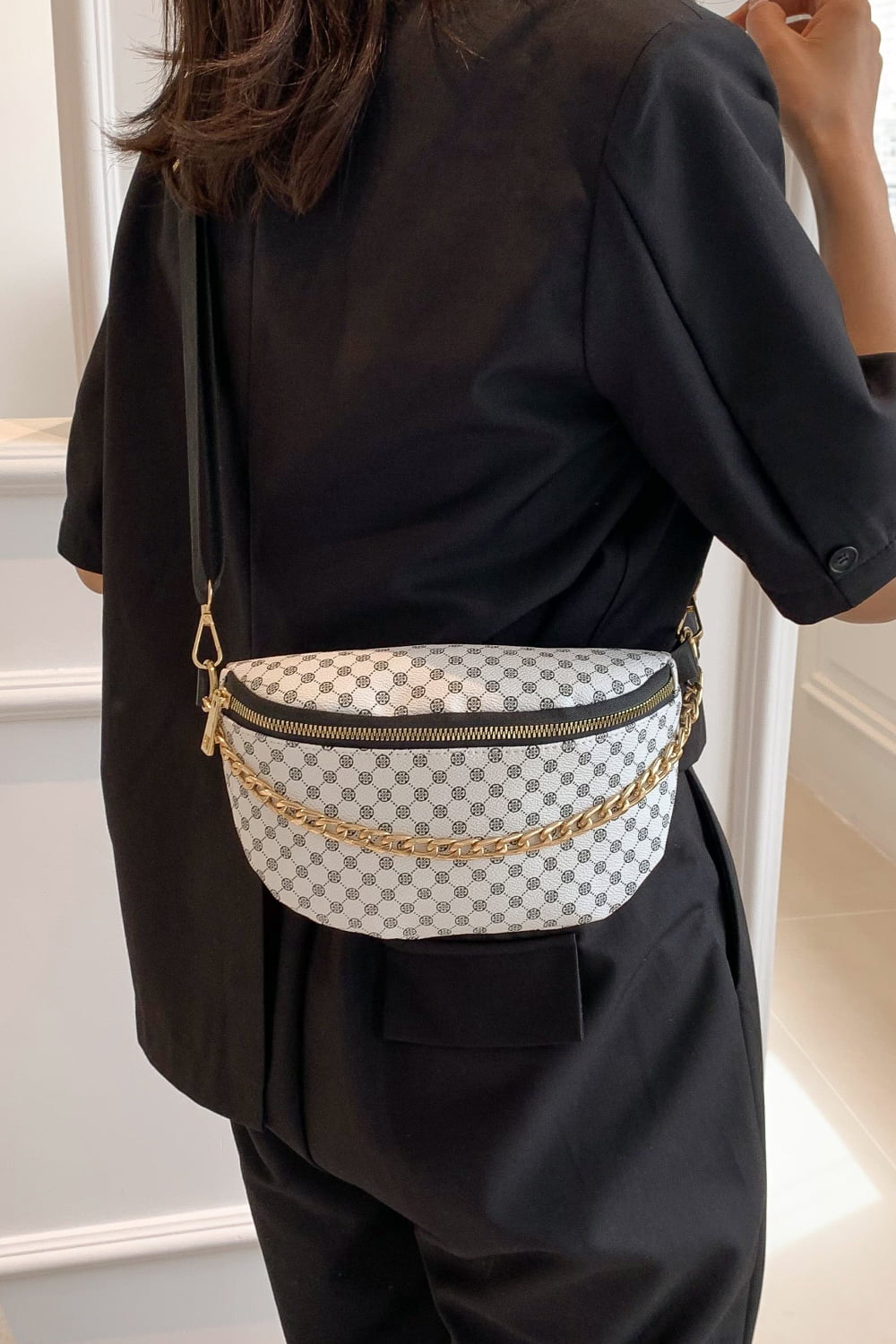 Printed PU Leather Sling Bag  - Doll Fits