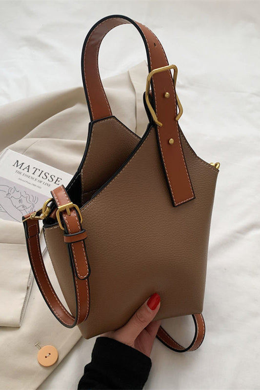 Fashion PU Leather Bucket Bag  Handbags- Doll Fits
