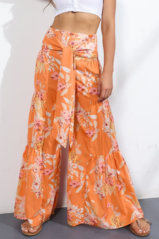 Printed High-Rise Tied Culottes  - Doll Fits