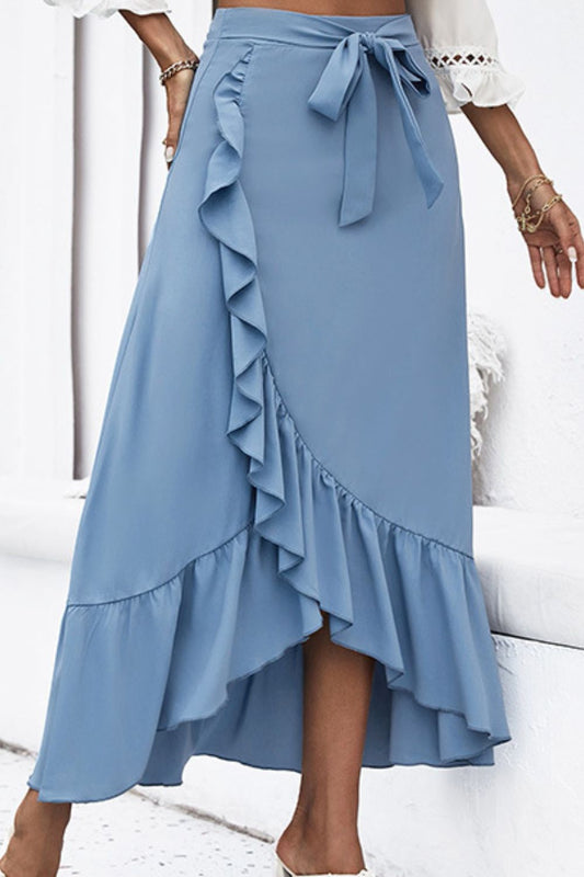 Ruffle Trim Tied Skirt  Skirts- Doll Fits