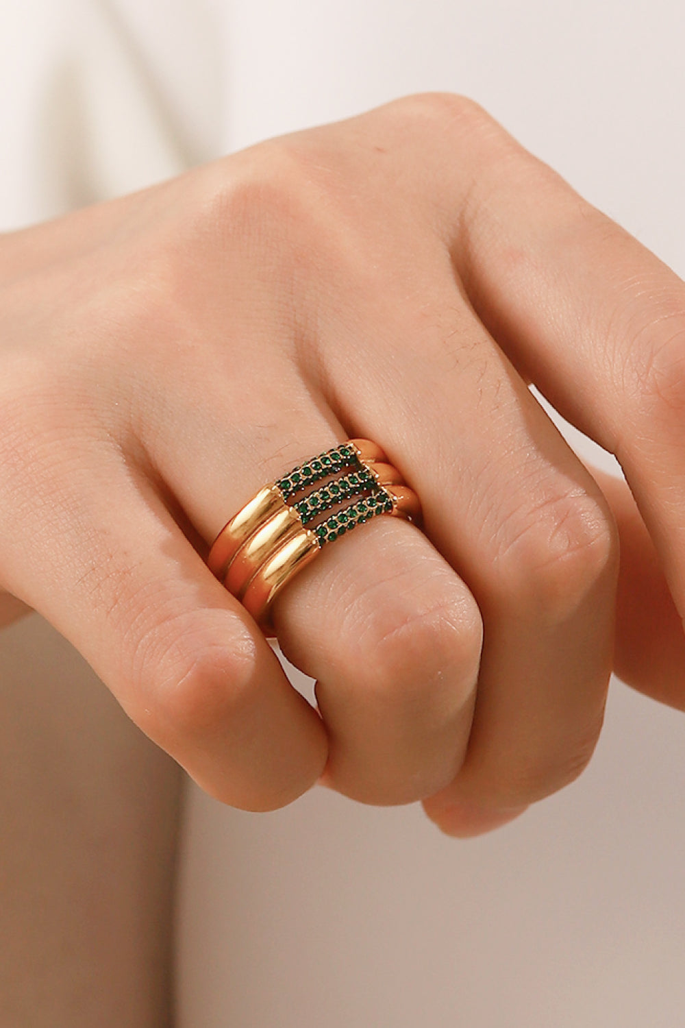 Triple-Layered Rhinestone Ring  Rings- Doll Fits