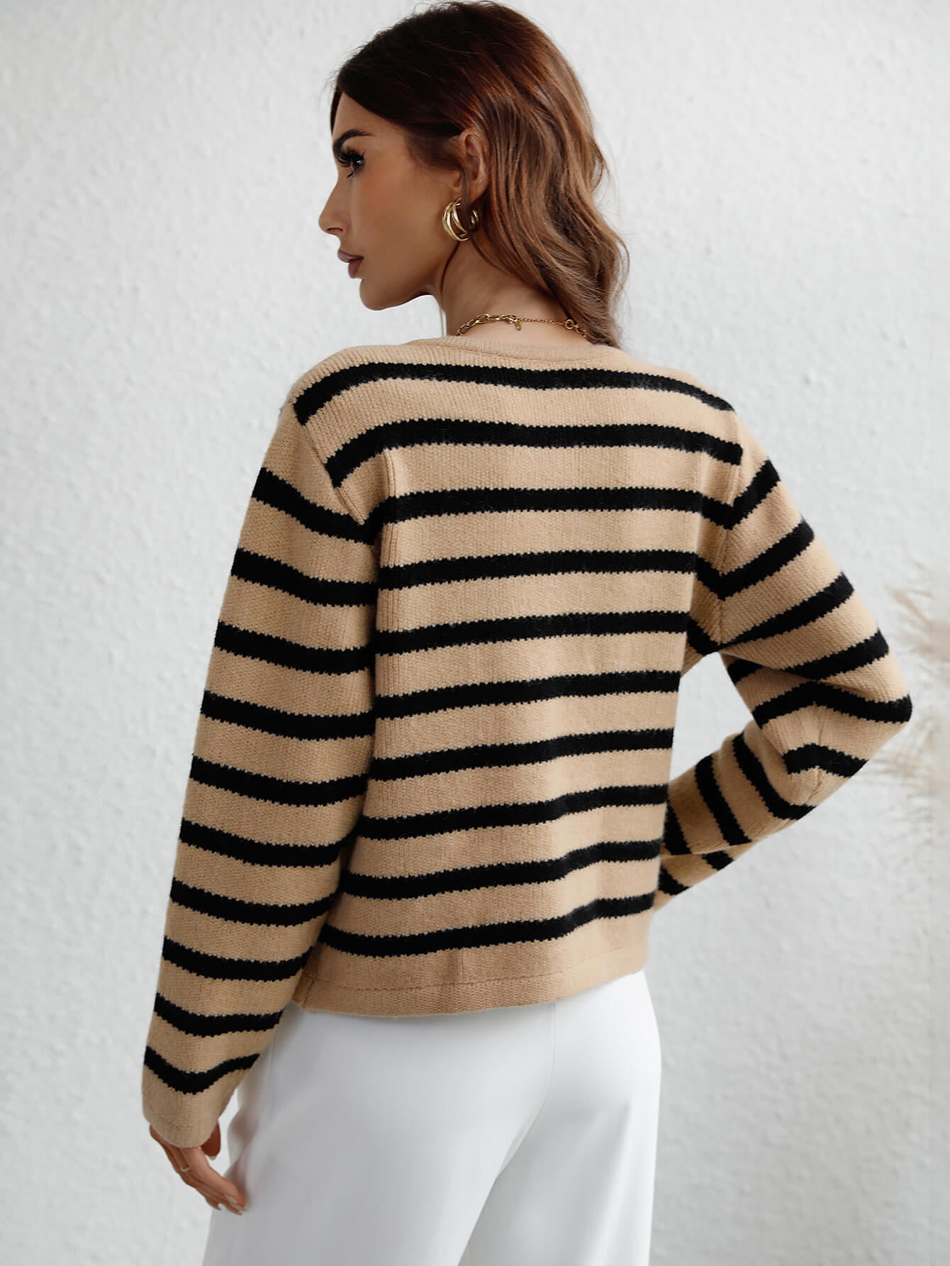 Striped Button Front Cardigan  Coats & Jackets- Doll Fits