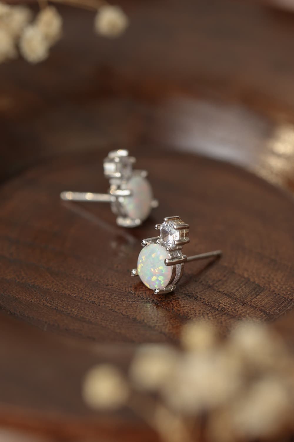 4-Prong Opal Stud Earrings  Earrings- Doll Fits