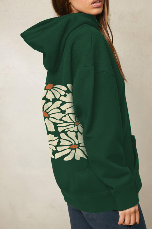 Simply Love Simply Love Full Size Dropped Shoulder Floral Graphic Hoodie  - Doll Fits