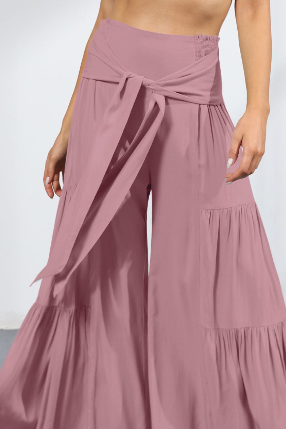 Tie Front Smocked Tiered Culottes  - Doll Fits