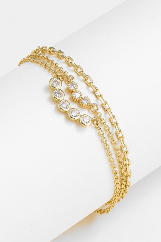 Zircon Layered Bracelet  Bracelets- Doll Fits