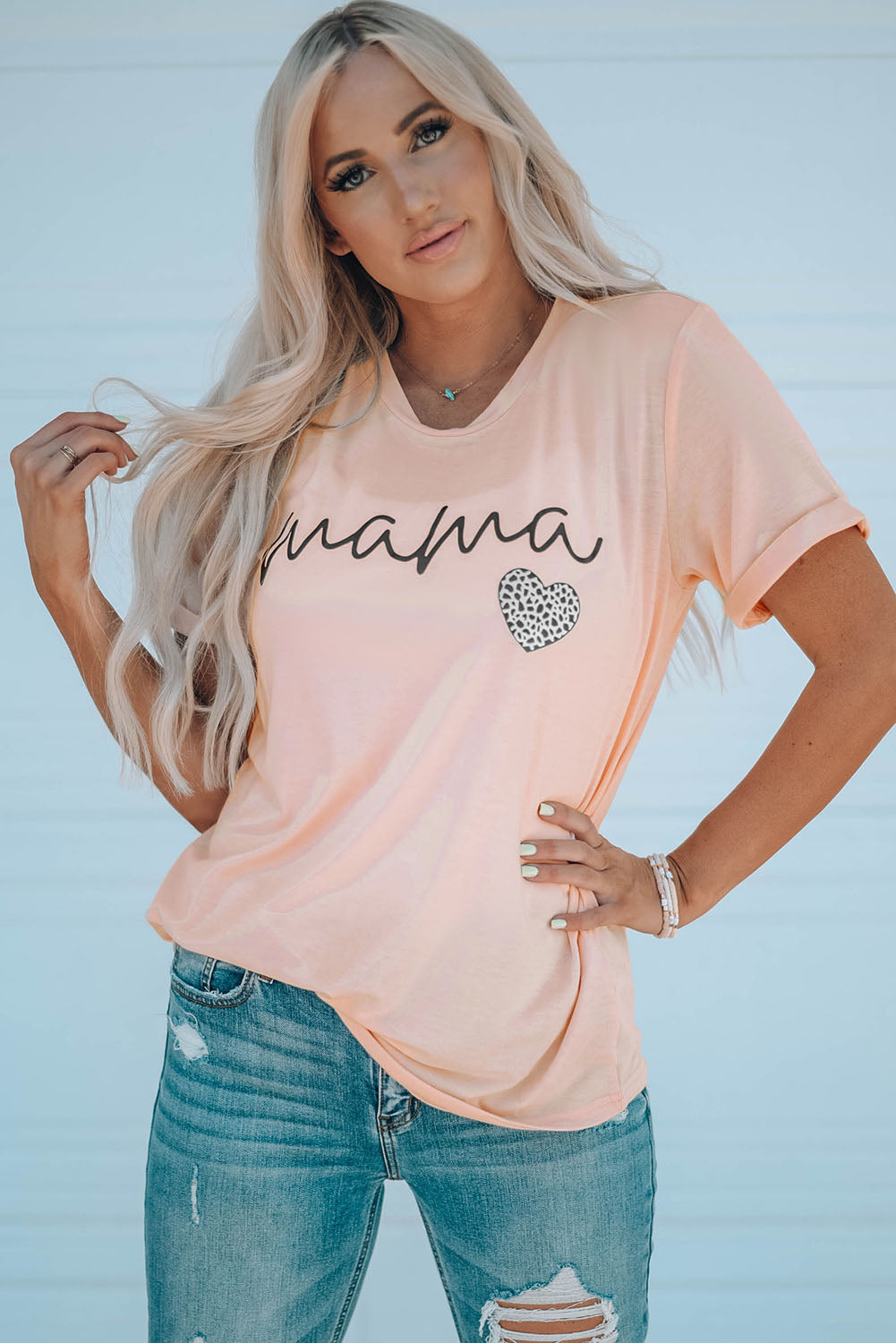 MAMA Heart Graphic Tee Shirt  Shirts & Tops- Doll Fits