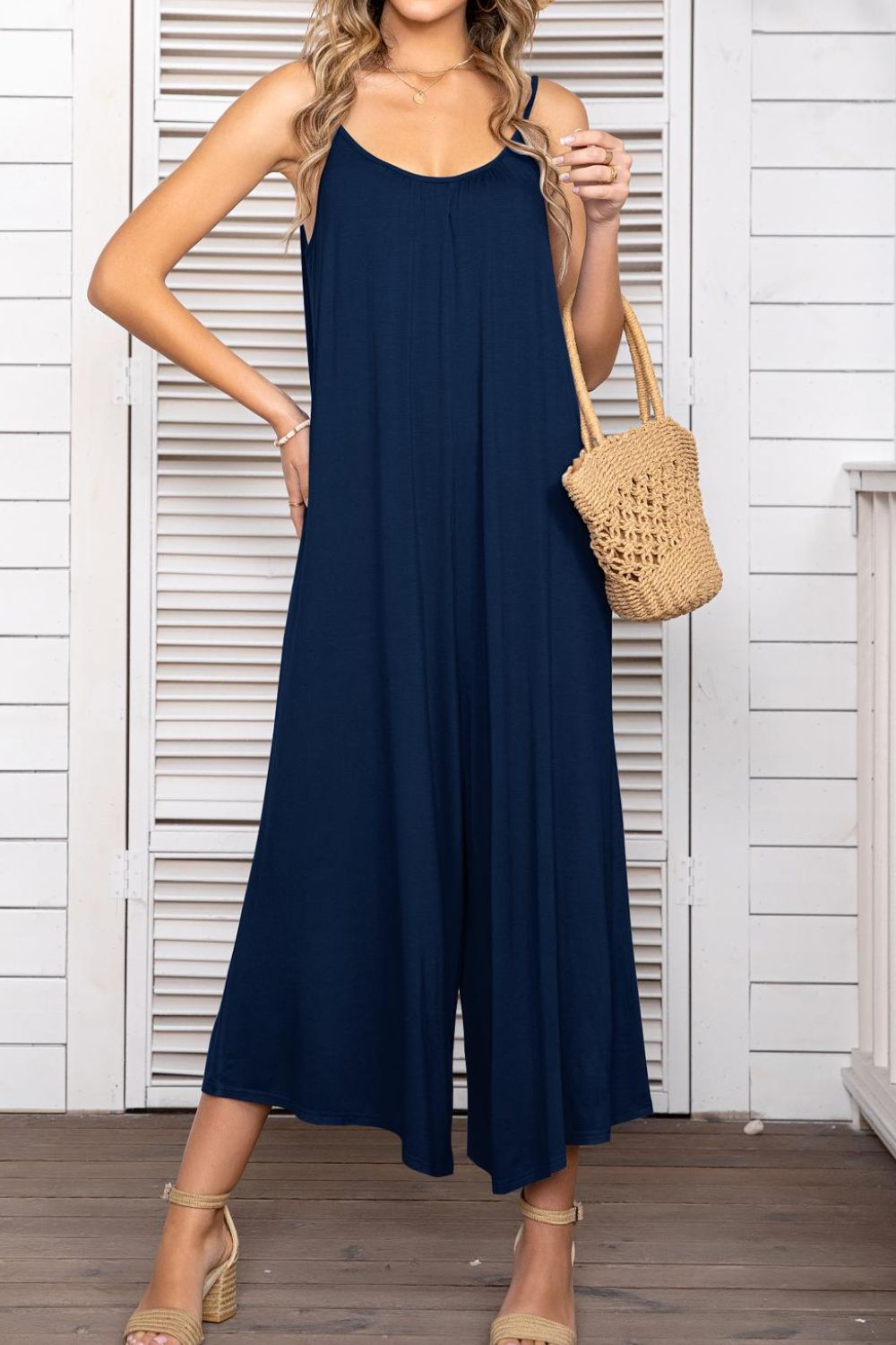 Spaghetti Strap Scoop Neck Jumpsuit  Jumpsuits & Rompers- Doll Fits