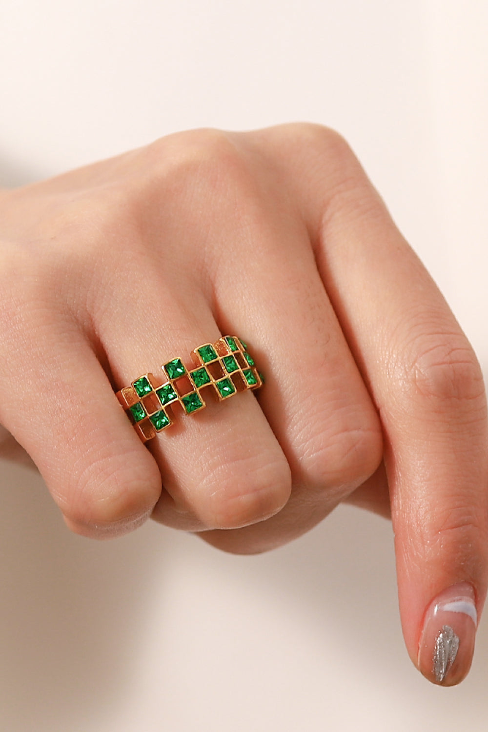 Contrast Stainless Steel 18K Gold-Plated Ring  Rings- Doll Fits