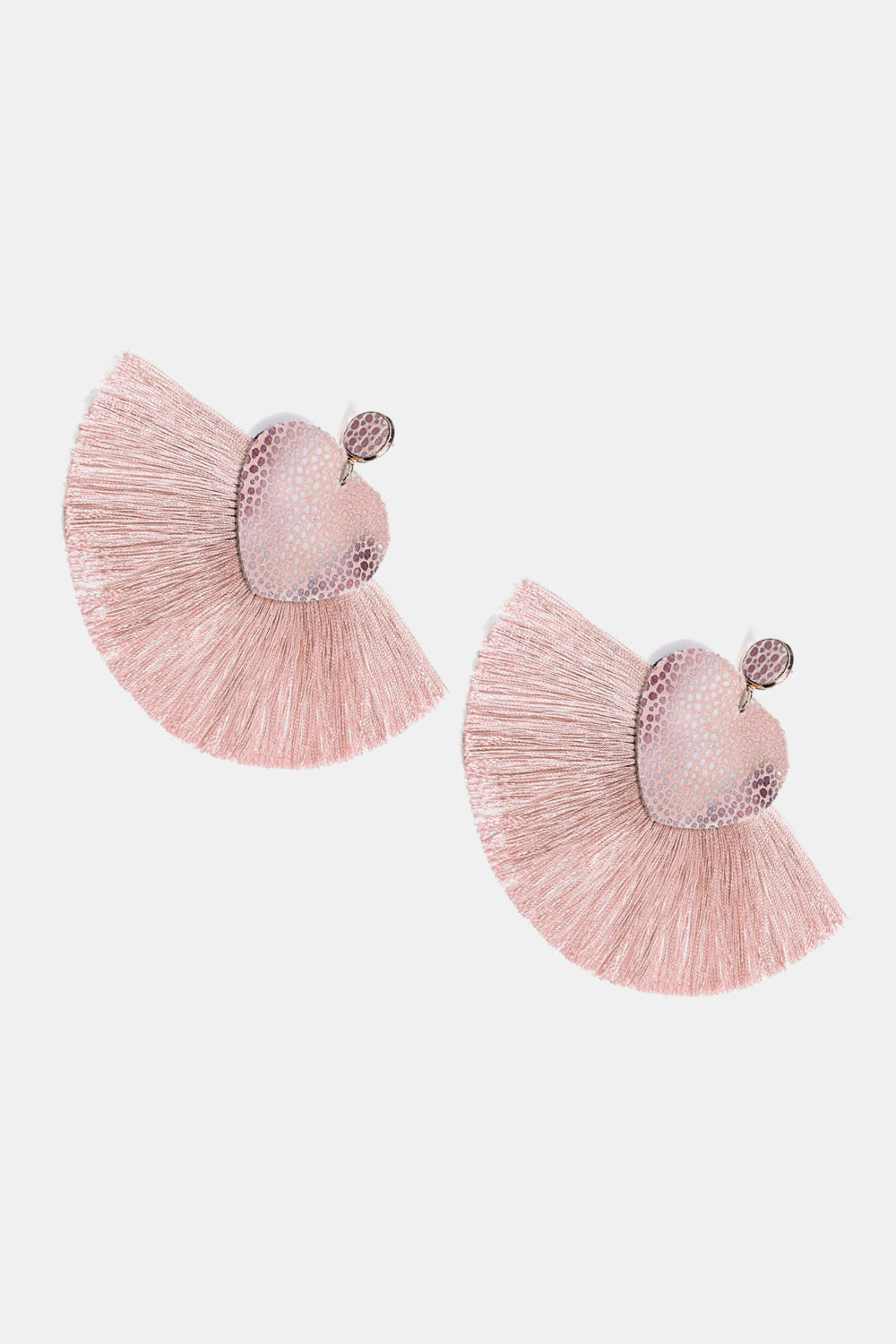 Heart Shape Fringed Dangle Earrings  Earrings- Doll Fits