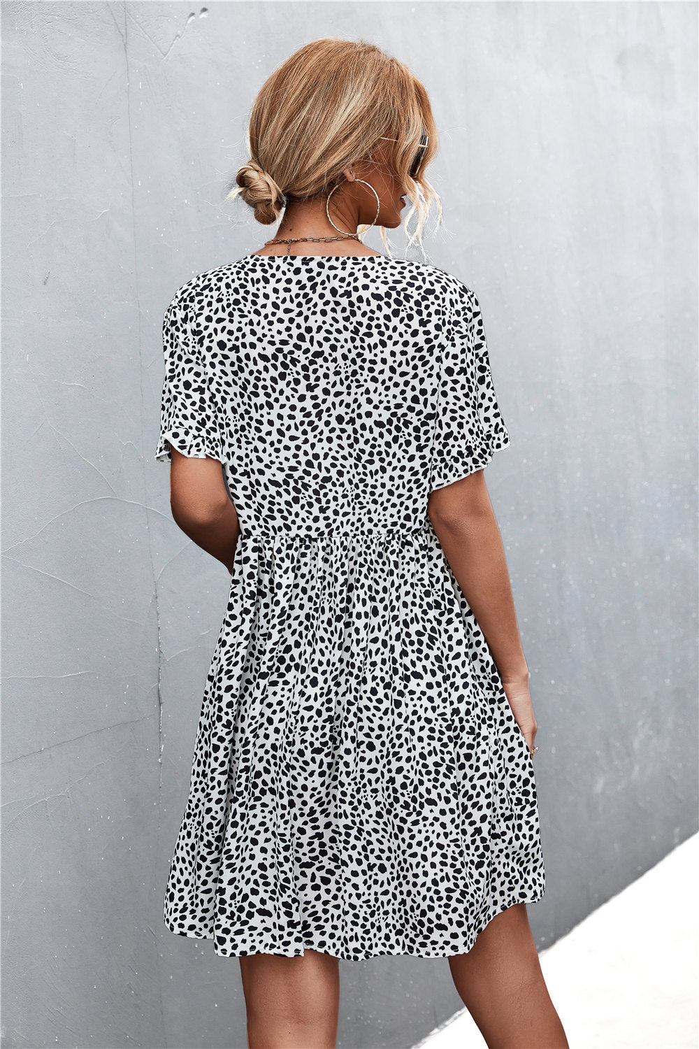 Printed Button down Pocketed Dress  Dresses- Doll Fits