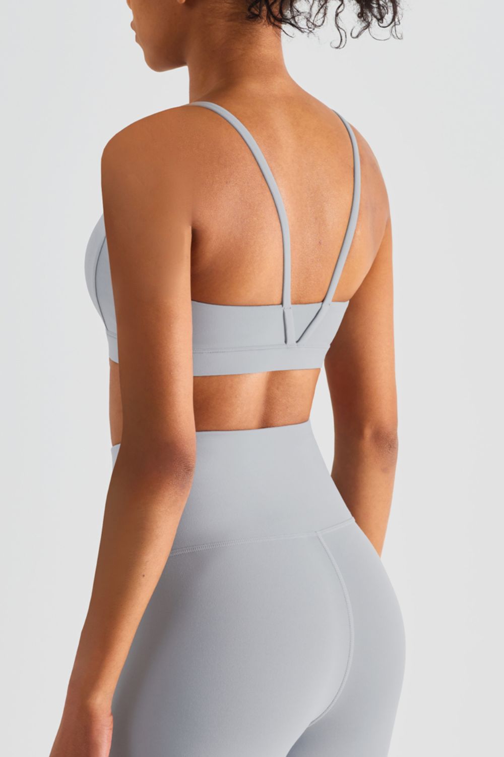Spaghetti Strap Round Neck Sports Bra  - Doll Fits