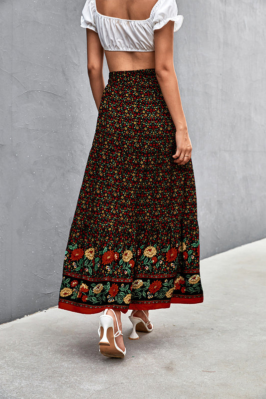 Floral Tied Maxi Skirt  Skirts- Doll Fits