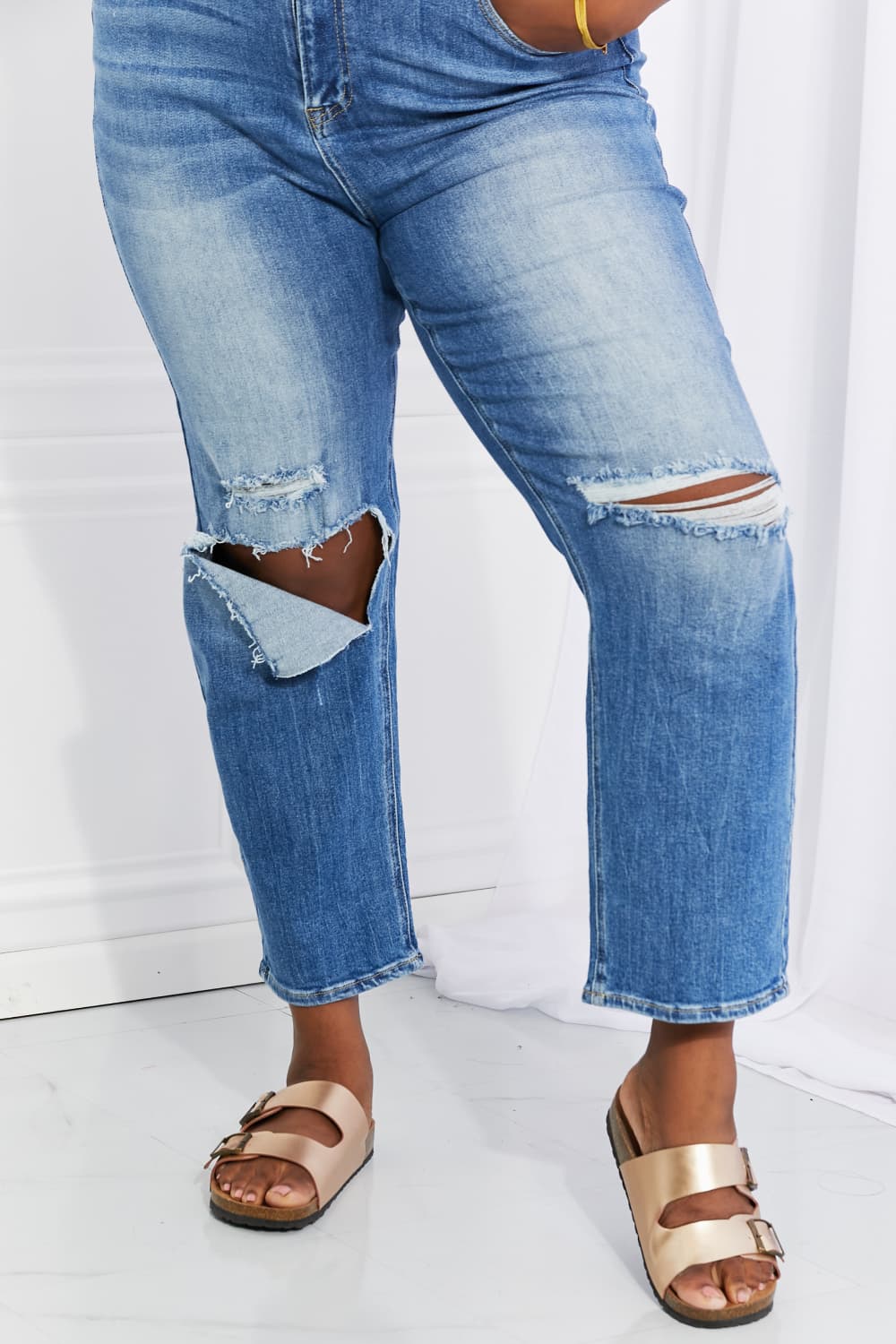 RISEN Full Size Emily High Rise Relaxed Jeans  Pants- Doll Fits