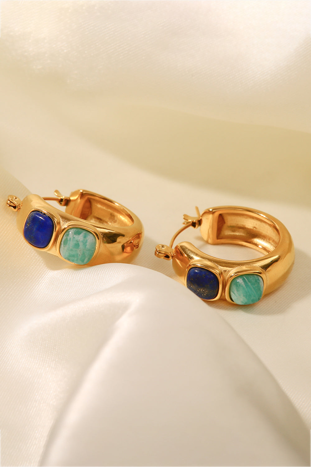 Stainless Steel 18K Gold-Plated Hoop Earrings  Earrings- Doll Fits