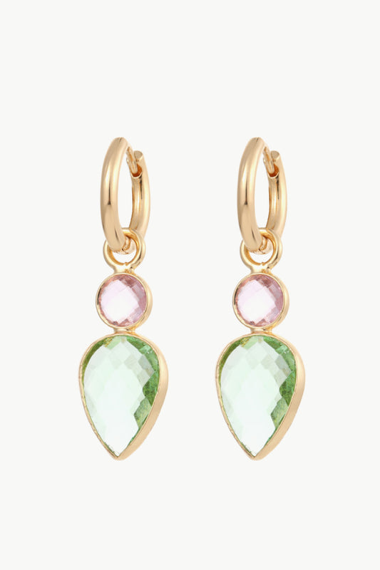 Inlaid Crystal Geometric Drop Earrings  Earrings- Doll Fits