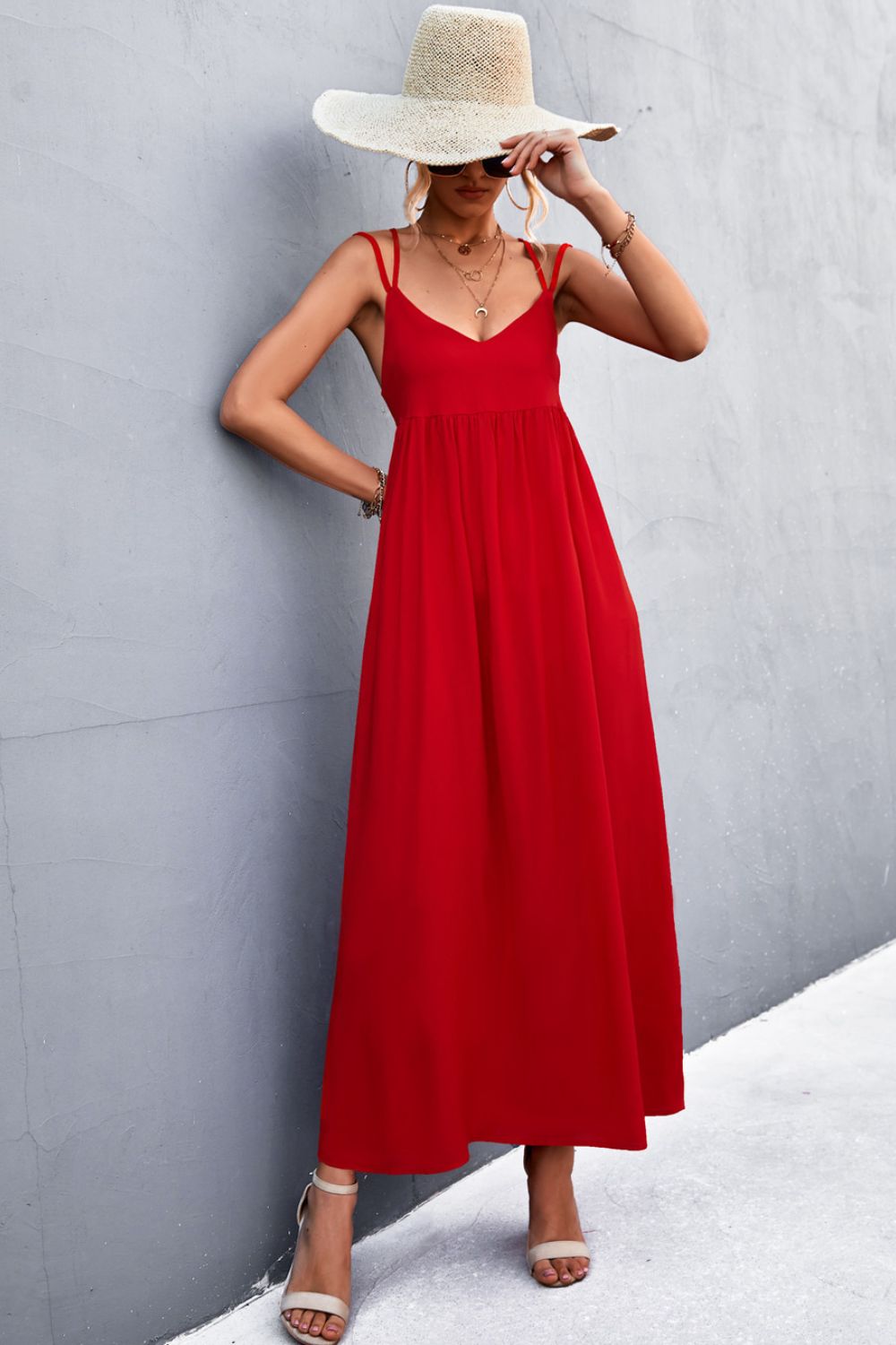 Double Strap Tie Back Dress  Dresses- Doll Fits