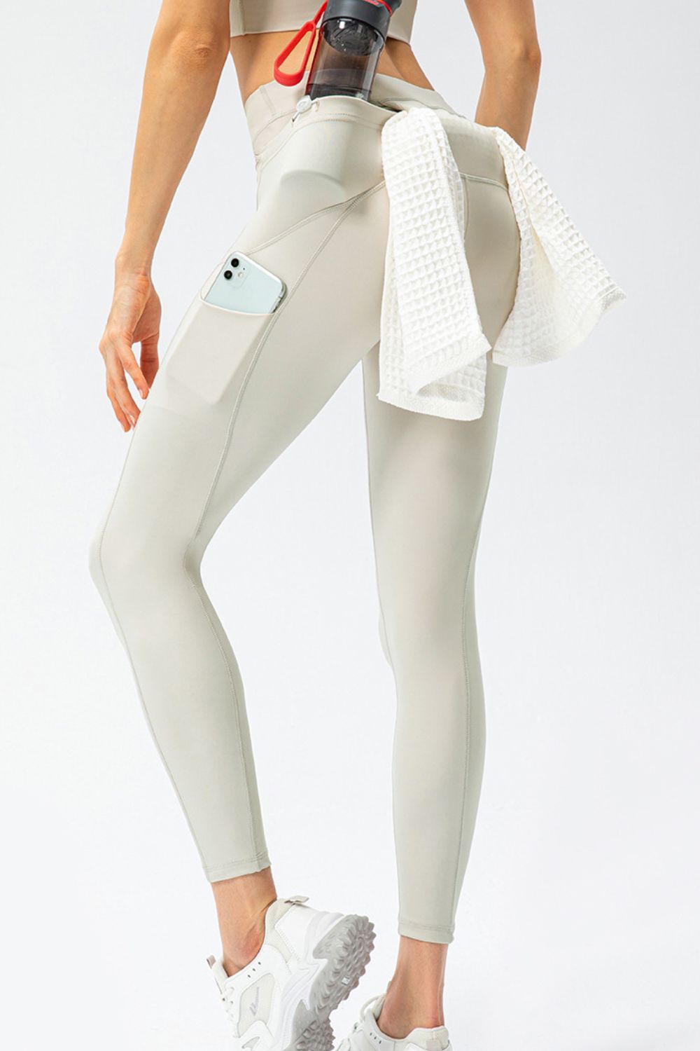 Full Size Slim Fit High Waist Long Sports Pants with Pockets  - Doll Fits