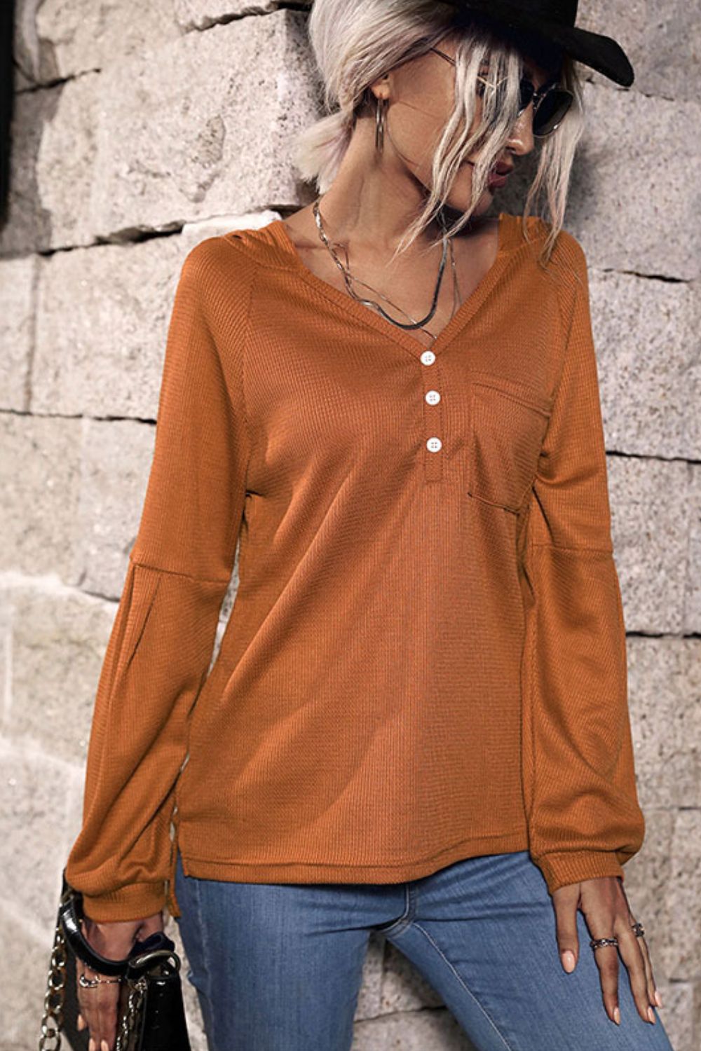 Long Sleeve High-Low Hoodie  Shirts & Tops- Doll Fits