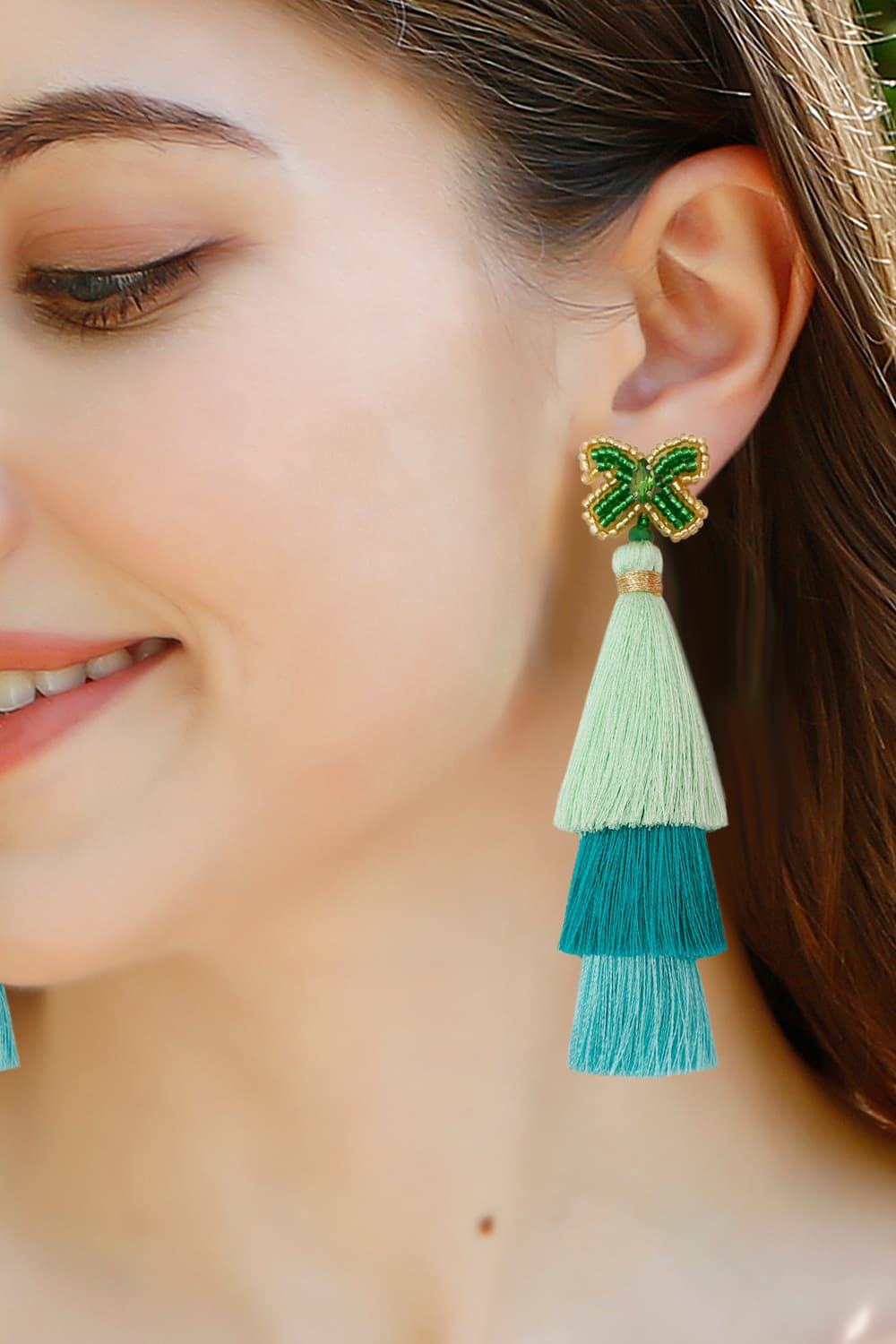 Triple-Layer Tassel Dangle Earrings  Earrings- Doll Fits
