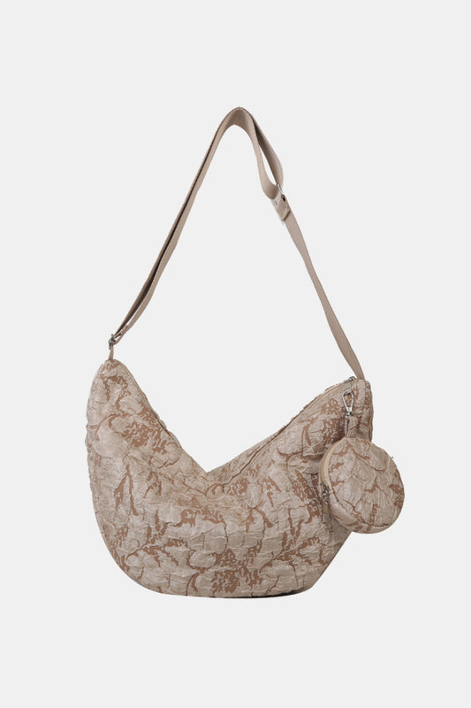 Textured Polyester Shoulder Bag  - Doll Fits