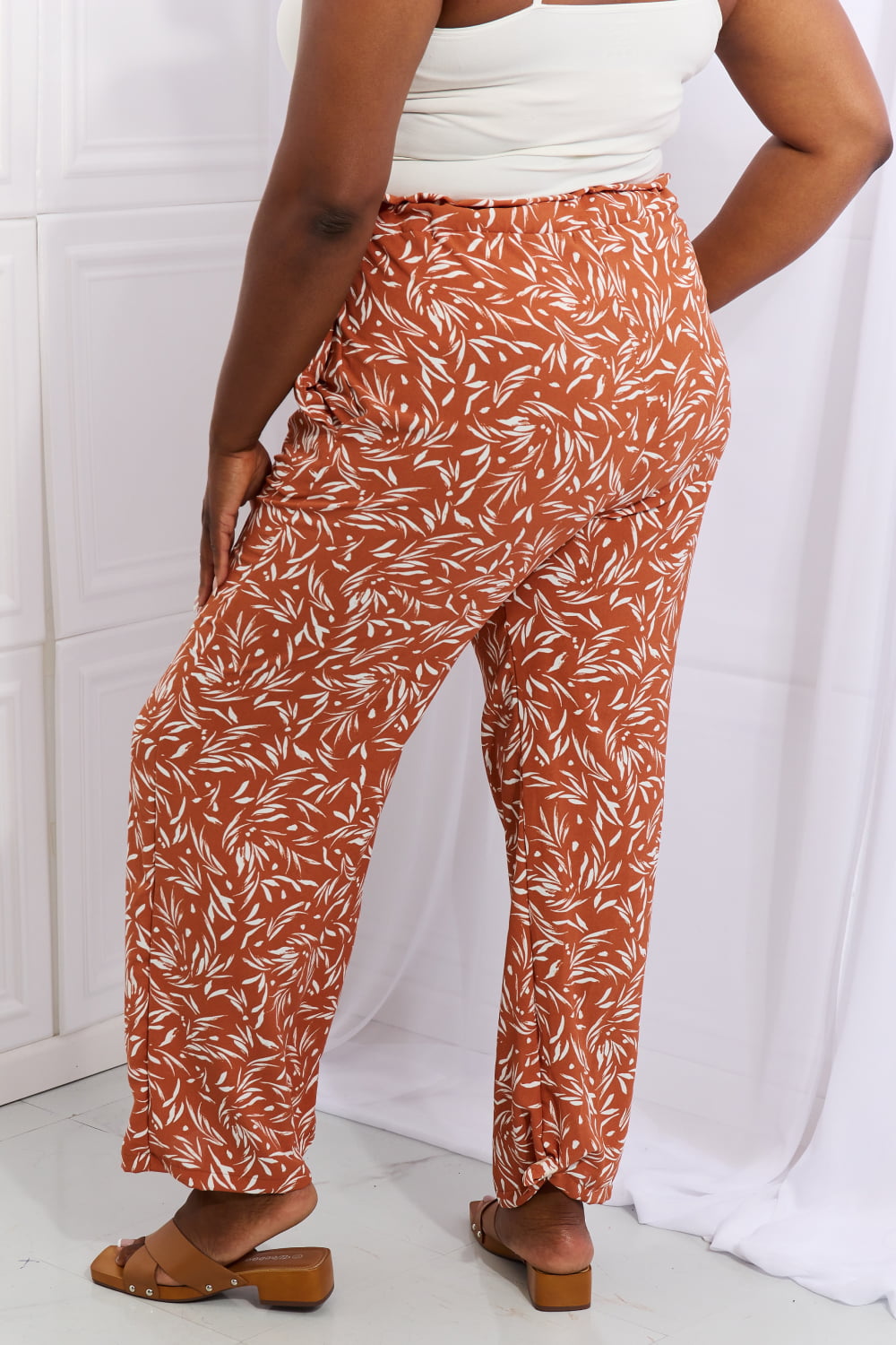 Heimish Right Angle Full Size Geometric Printed Pants in Red Orange  - Doll Fits