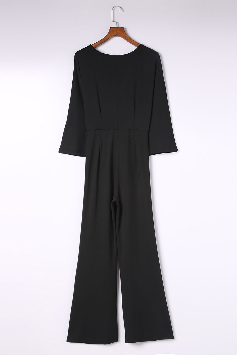 Twisted Plunge Three-Quarter Sleeve Jumpsuit  Jumpsuits & Rompers- Doll Fits