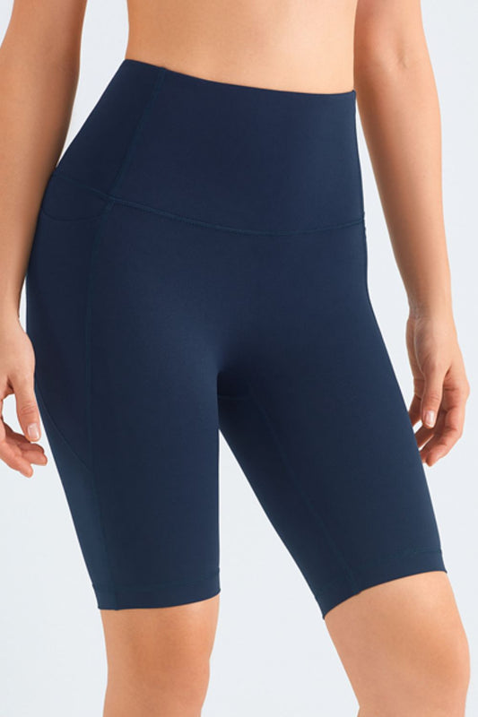 Feel Like Skin Elastic Waistband Pocket Biker Shorts  Activewear- Doll Fits
