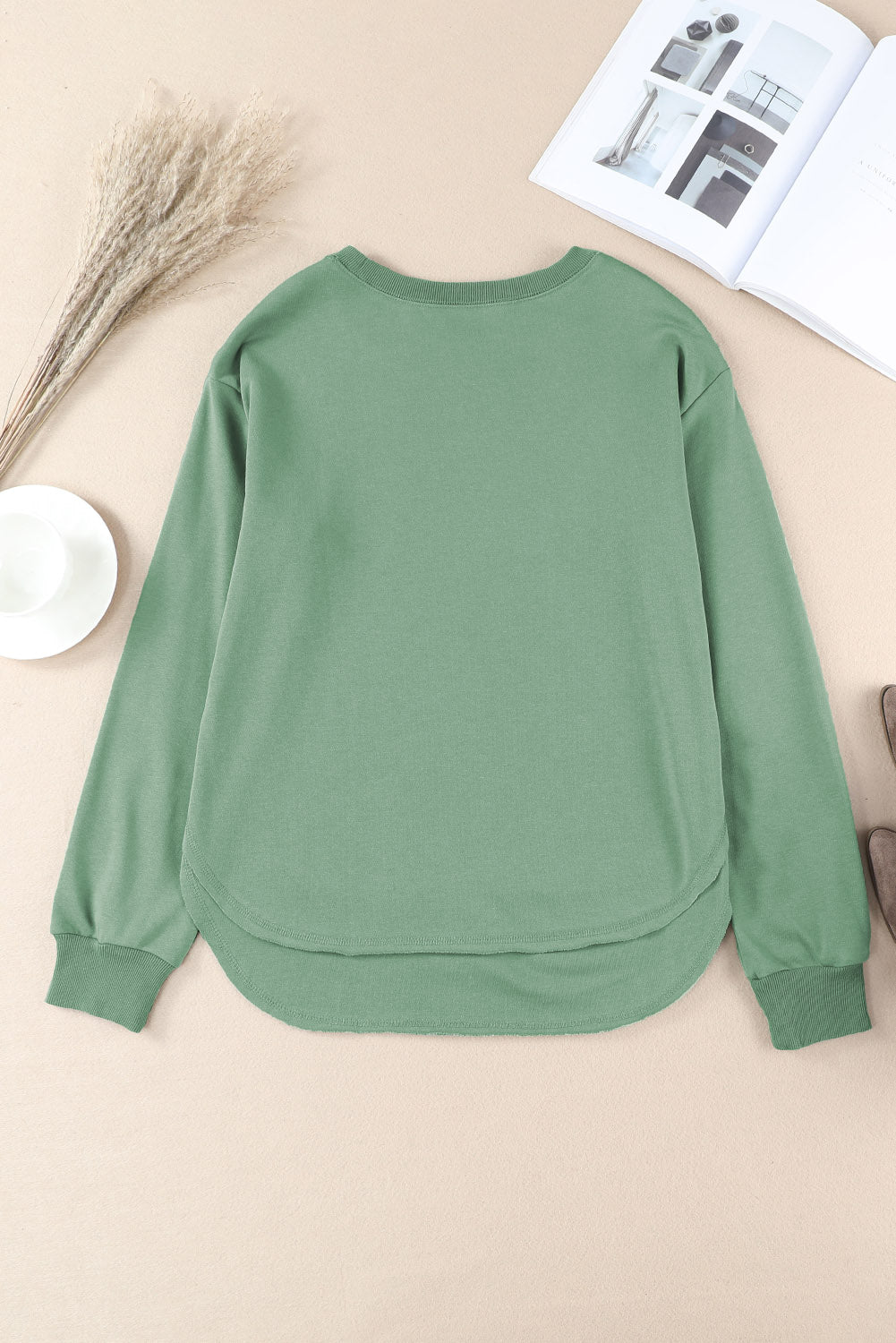 Side Slit Drop Shoulder Sweatshirt  Shirts & Tops- Doll Fits