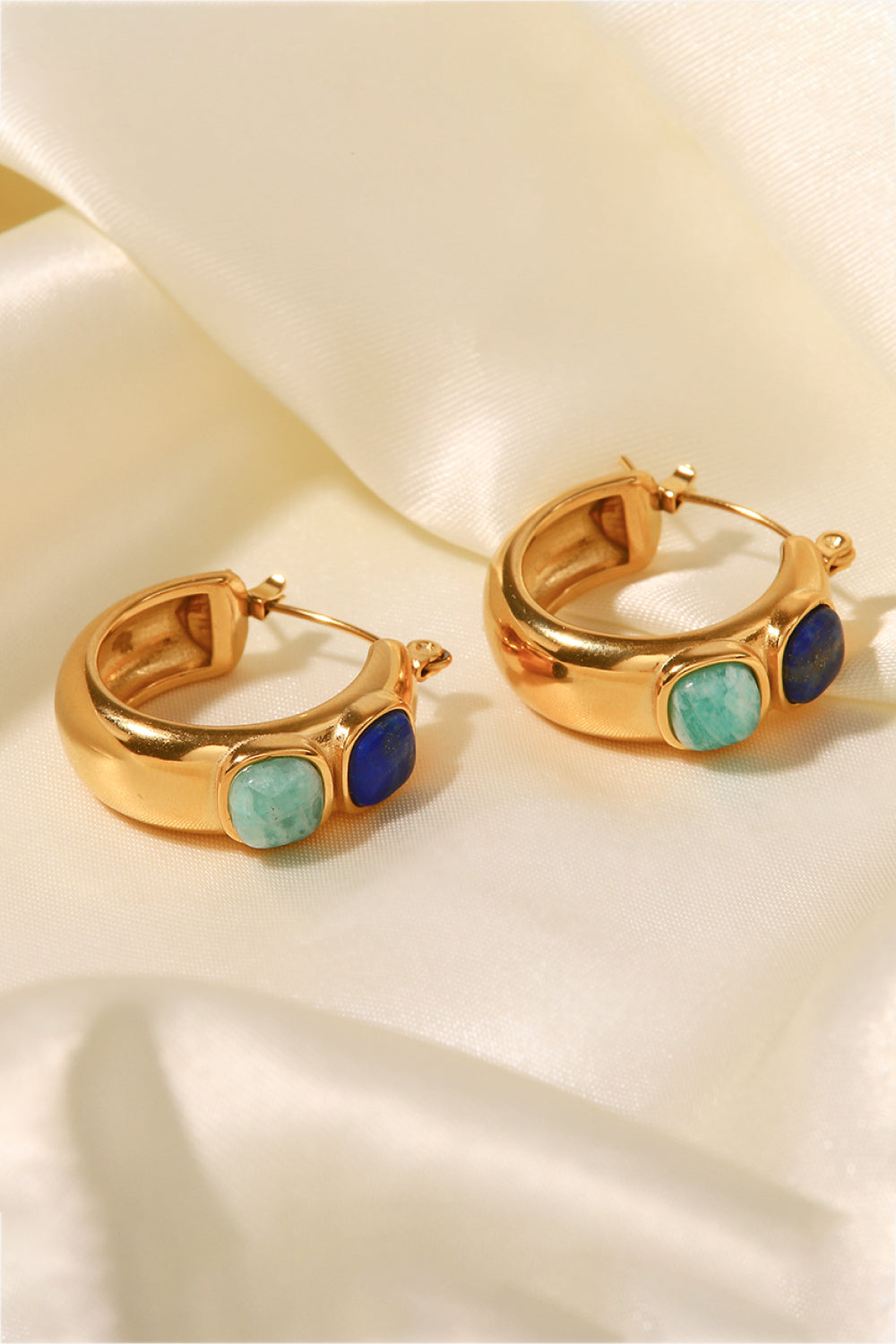 Stainless Steel 18K Gold-Plated Hoop Earrings  Earrings- Doll Fits