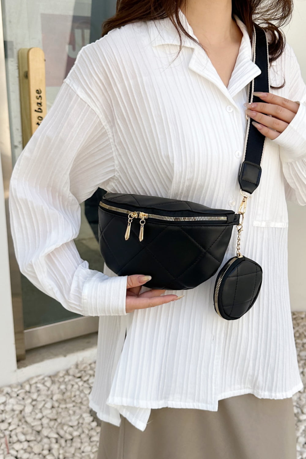 PU Leather Sling Bag with Small Purse  Handbags- Doll Fits