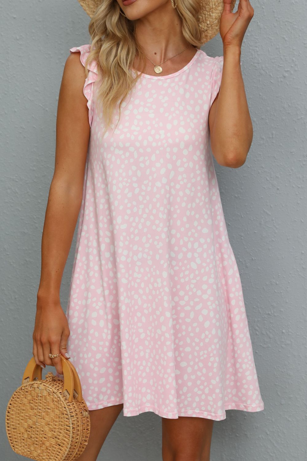 Butterfly Sleeve Round Neck Dress  Dresses- Doll Fits
