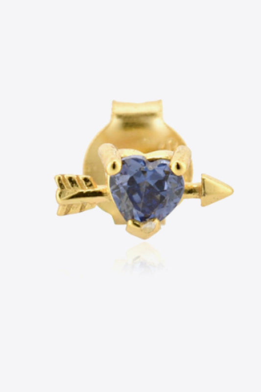 Tanzanite Heart Stud Earrings  Earrings- Doll Fits