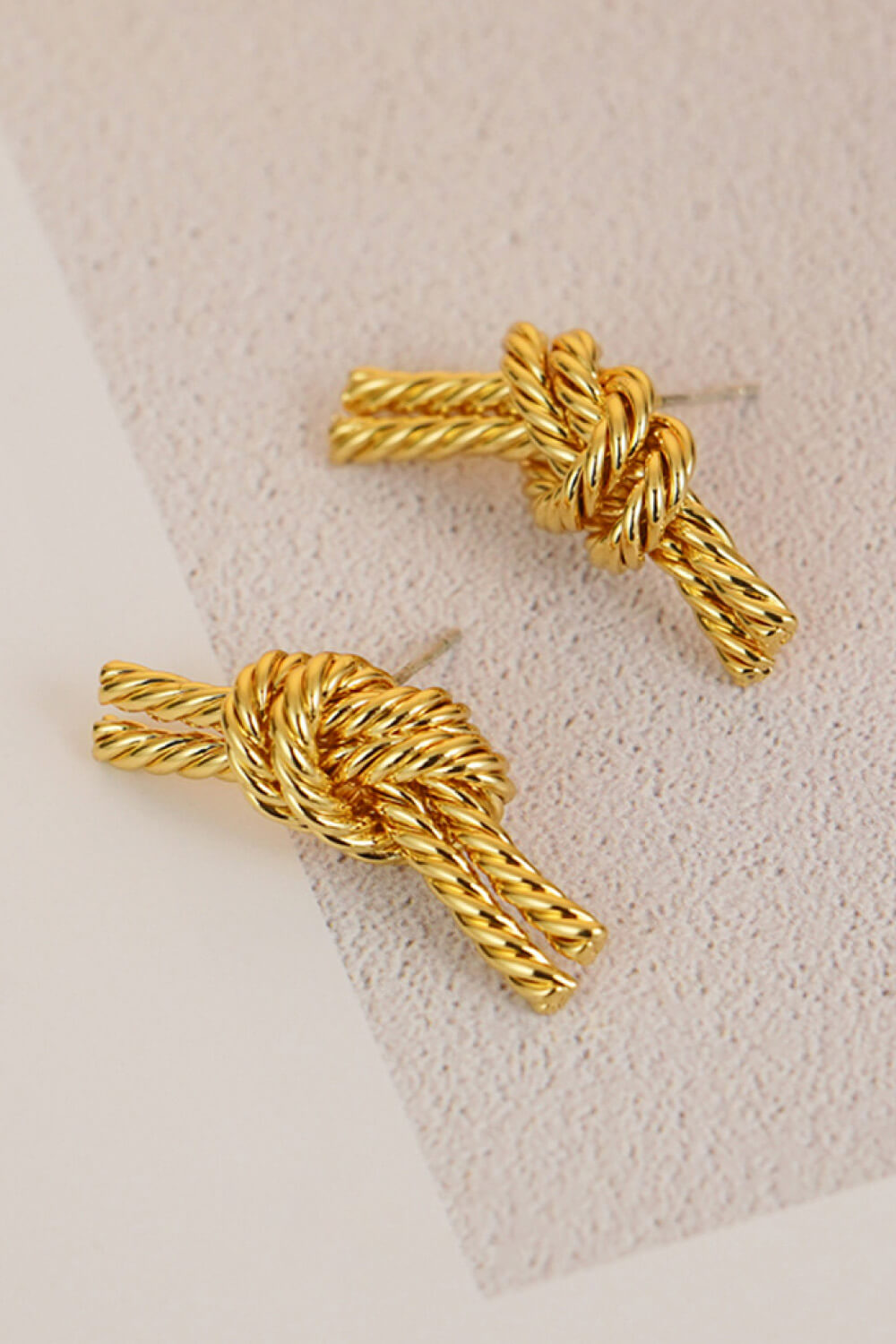 18K Gold Plated Twisted Earrings  Earrings- Doll Fits
