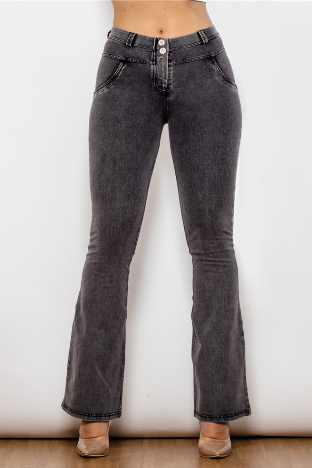 Two-Button Flare Jeans  Pants- Doll Fits