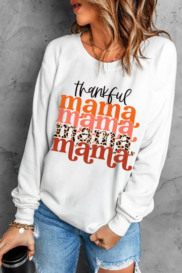THANKFUL MAMA Graphic Dropped Shoulder Round Neck Sweatshirt  Shirts & Tops- Doll Fits