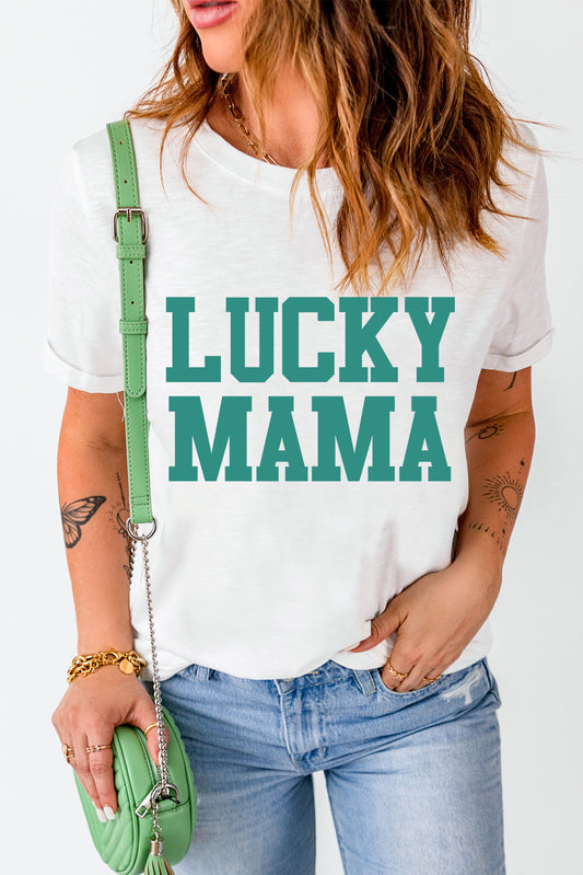 LUCKY MAMA Graphic Round Neck Tee  Shirts & Tops- Doll Fits