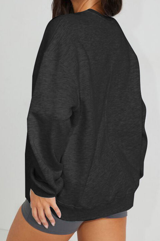 Simply Love Full Size Earth & Moon Graphic Sweatshirt  - Doll Fits