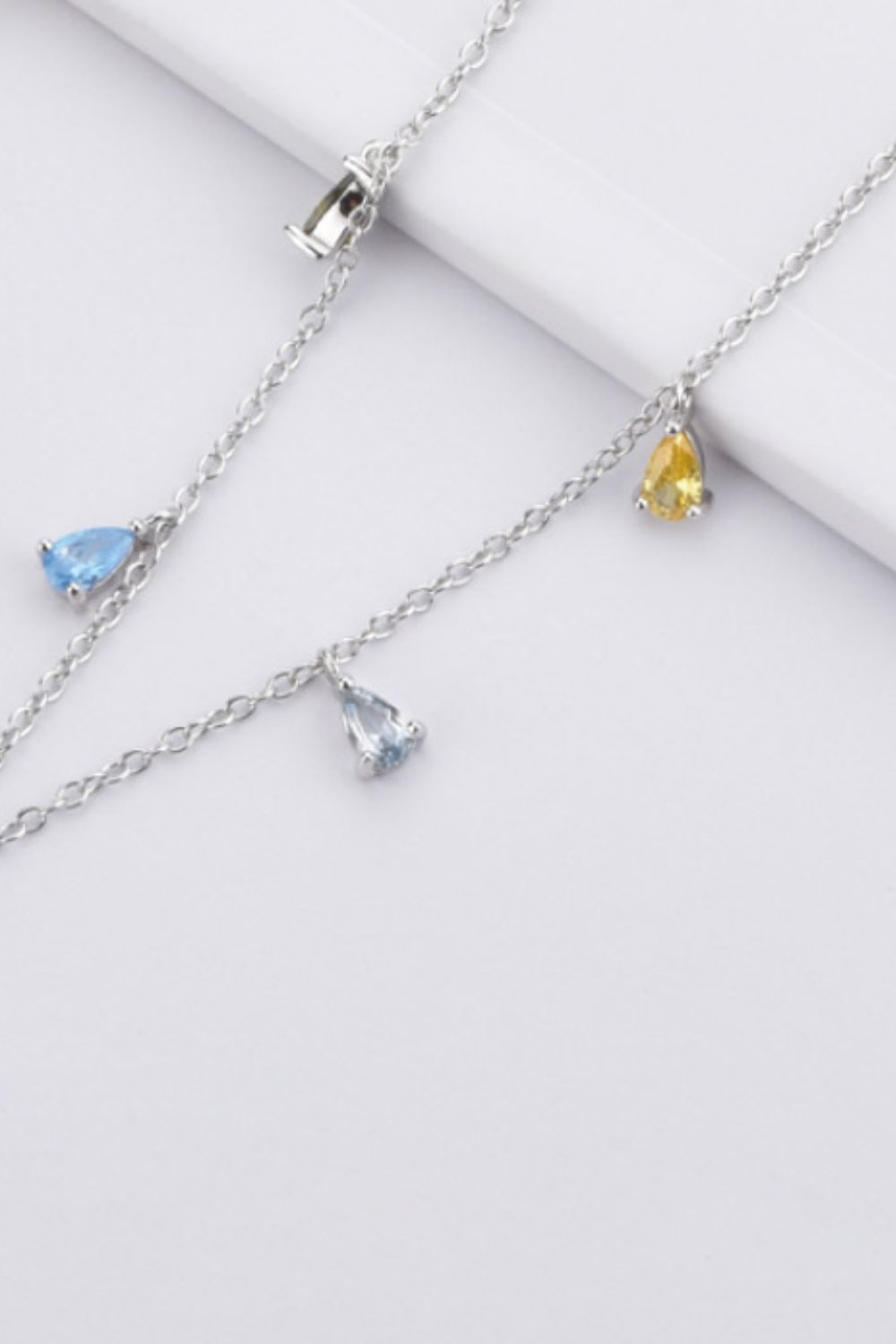 925 Sterling Silver Zircon Necklace  Necklaces- Doll Fits